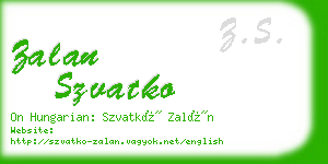 zalan szvatko business card